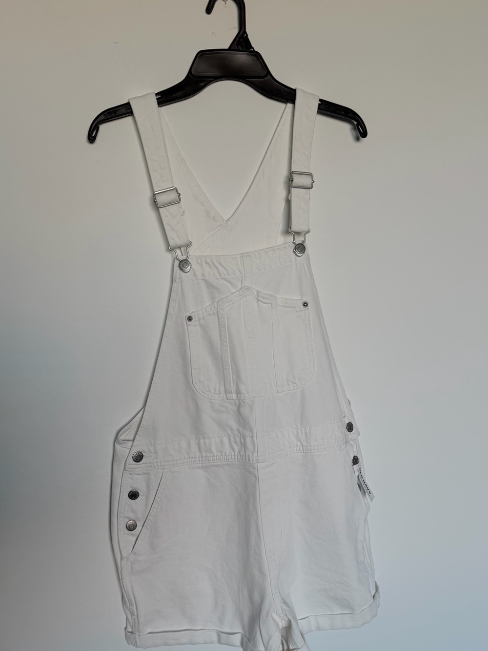 Old Navy White Short Denim Overalls - Women's Casual Romper